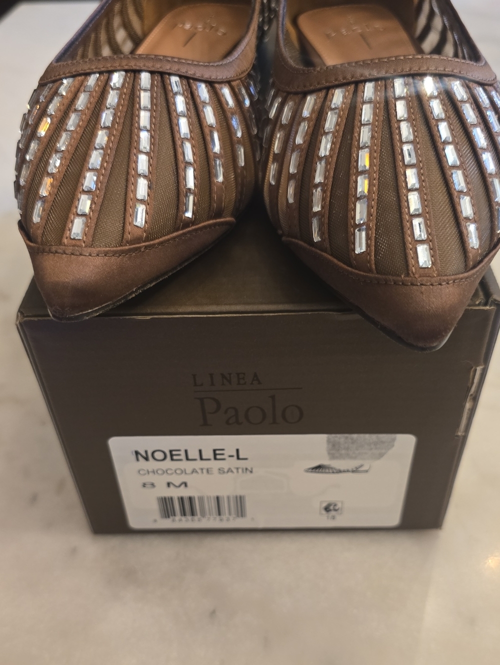 NIB Linea Paolo Noelle L Pointed Toe Flats. Chocolate Brown. Size 8M - Picture 7 of 8